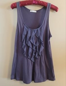 4/$15 SALE Lush | Blouse Tank Top Ruffle S Eggplant Purple Gray EUC Beautiful